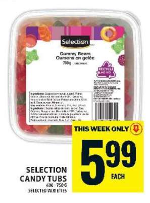 Selection Candy Tubs