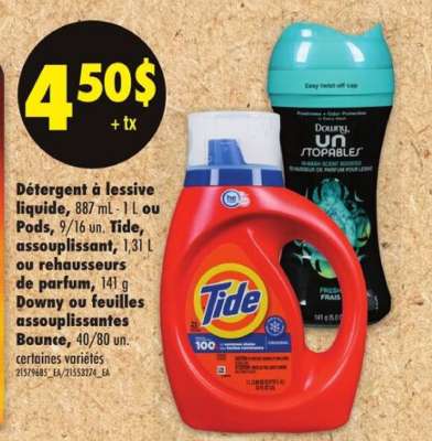 Tide, Downy ou Bounce