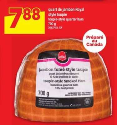 quart de jambon Royal style toupie