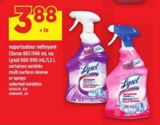Vaporisateur nettoyant Clorox ou Lysol