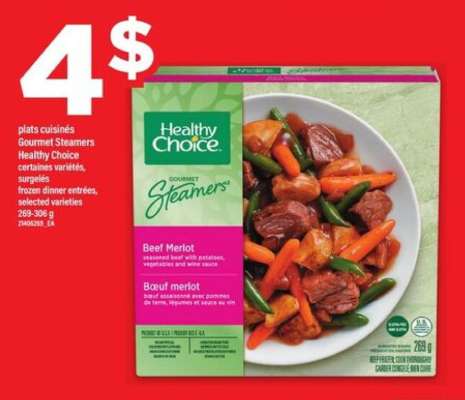 HEALTHY CHOICE GOURMET STEAMERS