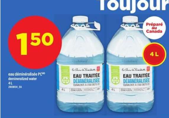 EAU DÉMINÉRALISÉE PC