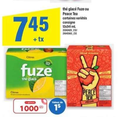 thé glacé Fuze ou Peace Tea