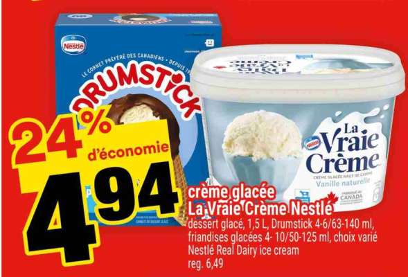 crème glacée La Vraie Crème Nestlé