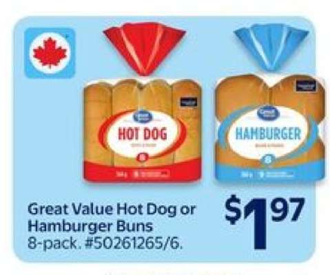 Great Value Hot Dog or Hamburger Buns