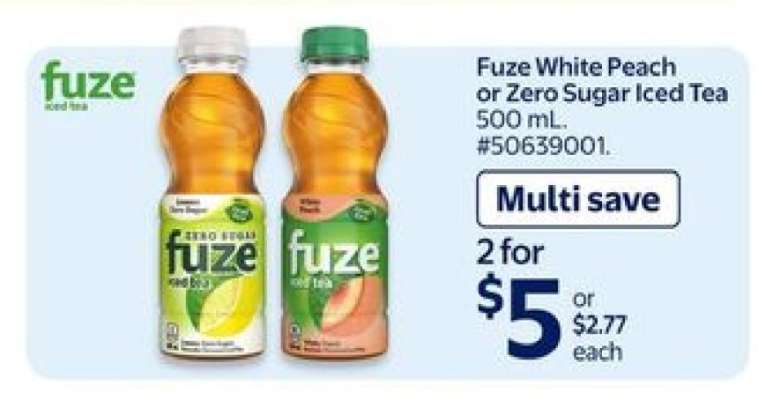 Fuze White Peach or Zero Sugar Iced Tea