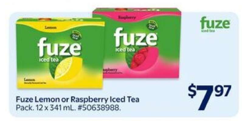 Fuze Lemon or Raspberry Iced Tea