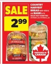 Country Harvest Bread or Bagel