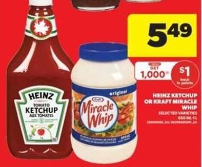 Heinz Ketchup or Kraft Miracle Whip