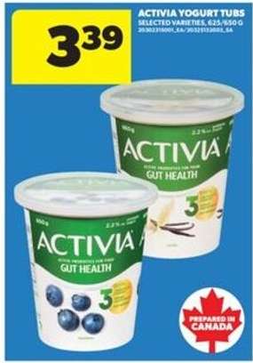 Activia Yogurt Tubs