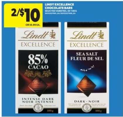 LINDT EXCELLENCE CHOCOLATE BARS