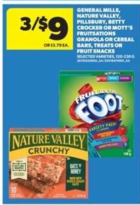 General Mills, Nature Valley, Pillsbury, Betty Crocker or Mott's