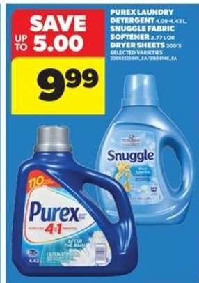 Purex Laundry Detergent / Snuggle Fabric Softener