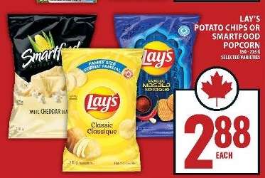 LAY’S POTATO CHIPS OR SMARTFOOD POPCORN