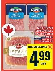 MASTRO OR SAN DANIELE SLICED DELI MEAT
