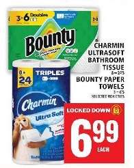 Charmin UltraSoft Bathroom Tissue & Bounty Paper Towels