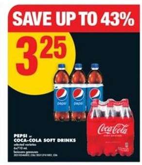 Pepsi or Coca-Cola Soft Drinks