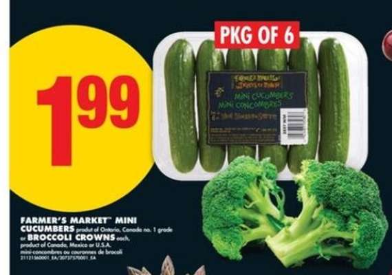 FARMER'S MARKET MINI CUCUMBERS or BROCCOLI CROWNS