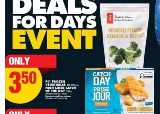 PC Frozen Vegetables or High Liner Catch of the Day