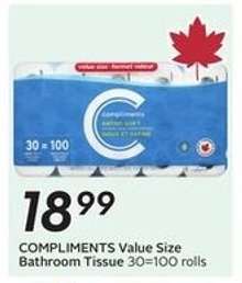 COMPLIMENTS Value Size Bathroom Tissue