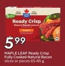 MAPLE LEAF Ready Crisp Fully Cooked Natural Bacon