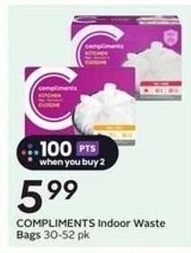 COMPLIMENTS Indoor Waste Bags 30-52 pk