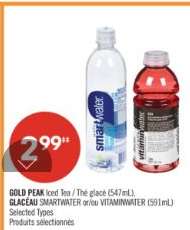 GLACÉAU SMARTWATER or/ou VITAMINWATER