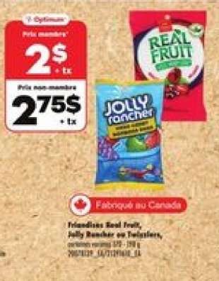 Real Fruit, Jolly Rancher ou Twizzlers