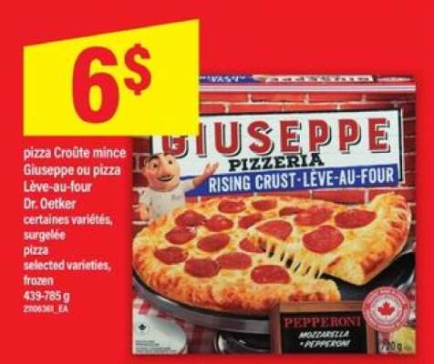 pizza Crôute mince Giuseppe ou pizza Lève-au-four