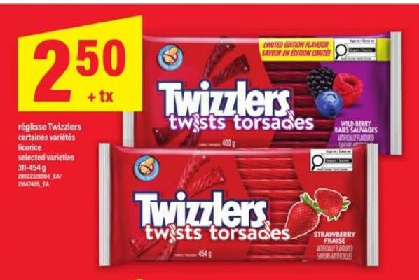 Twizzlers twists torsadés
