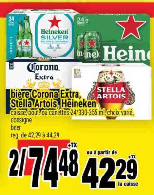bière Corona Extra, Stella Artois, Heineken