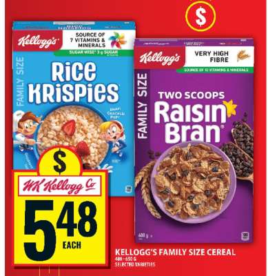 KELLOGG’S FAMILY SIZE CEREAL