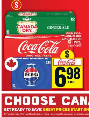 Coca-Cola, Canada Dry Ginger Ale or Pepsi