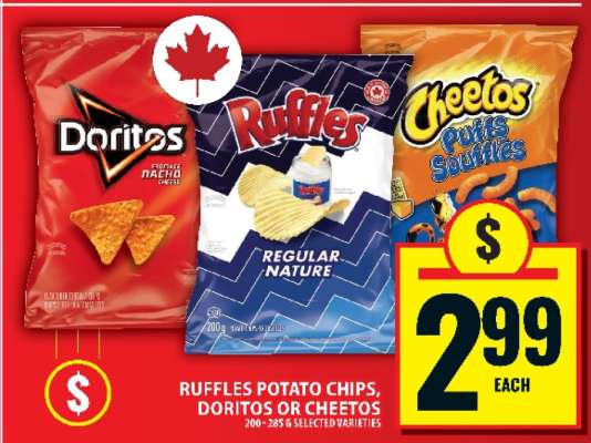 Ruffles Potato Chips, Doritos or Cheetos