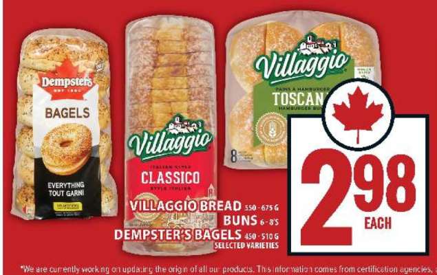 Villaggio Bread, Buns & Dempster's Bagels