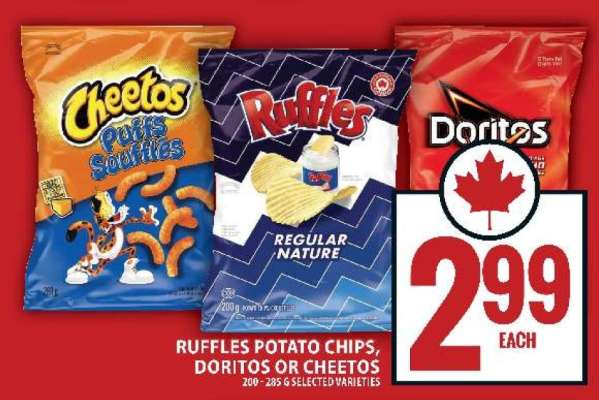 Ruffles Potato Chips, Doritos or Cheetos