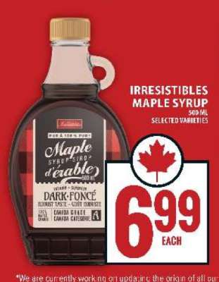 IRRESISTIBLES MAPLE SYRUP