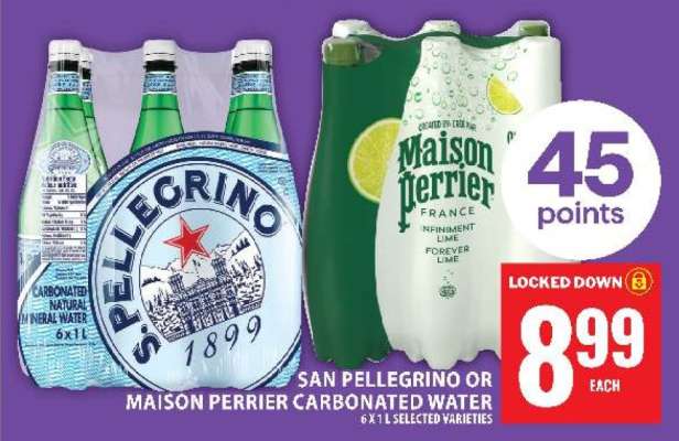 San Pellegrino or Maison Perrier Carbonated Water