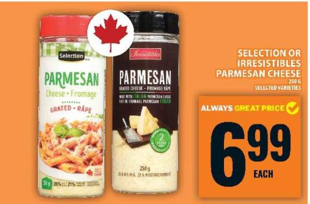 SELECTION OR IRRESISTIBLES PARMESAN CHEESE