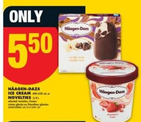 HÄAGEN-DAZS ICE CREAM OR NOVELTIES
