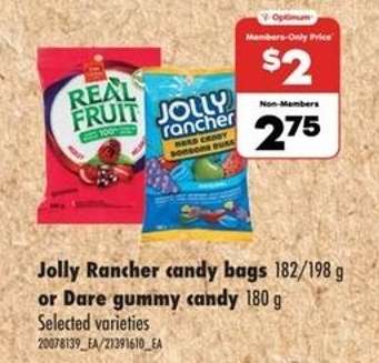 Jolly Rancher candy bags or Dare gummy candy