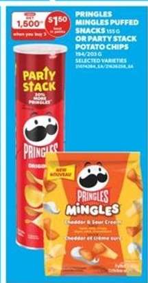 Pringles Mingles Puffed Snacks or Party Stack Potato Chips