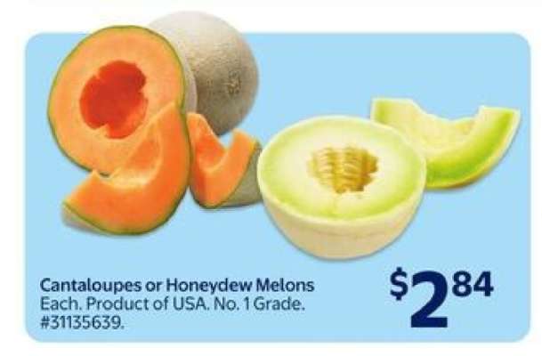 Cantaloupes or Honeydew Melons