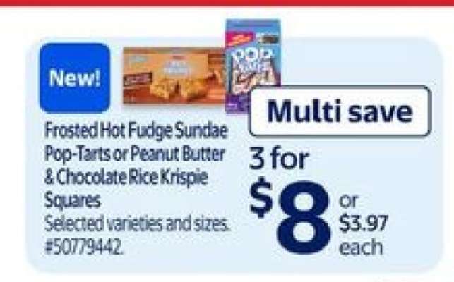 Frosted Hot Fudge Sundae Pop-Tarts or Peanut Butter & Chocolate Rice Krispie Squares