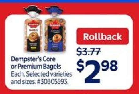 Dempster's Core or Premium Bagels