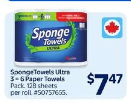SpongeTowels Ultra 3 = 6 Paper Towels
