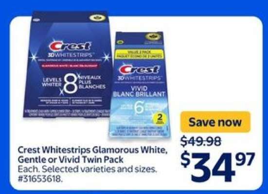 Crest Whitestrips Glamorous White, Gentle or Vivid Twin Pack