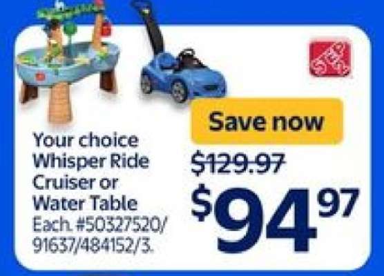 Whisper Ride Cruiser or Water Table