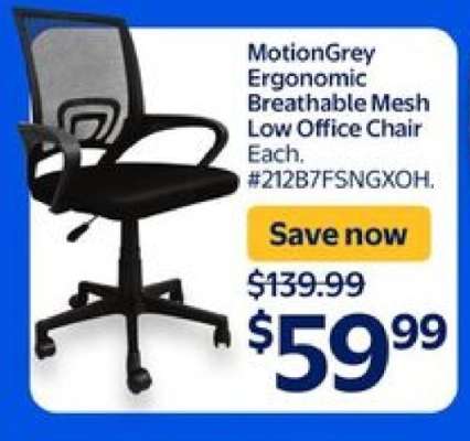 MotionGrey Ergonomic Breathable Mesh Low Office Chair