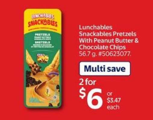 Lunchables Snackables Pretzels With Peanut Butter & Chocolate Chips